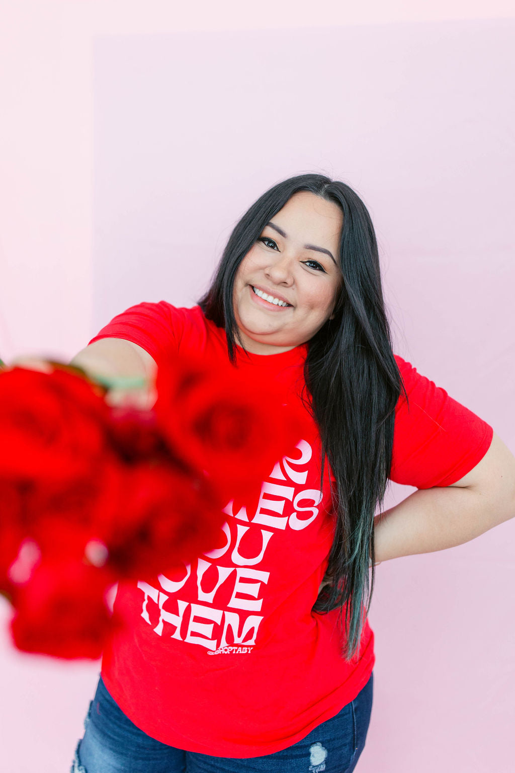 TABY ORIGINAL: Tell Your Homies You Love Them RELAXED Tee In RED***