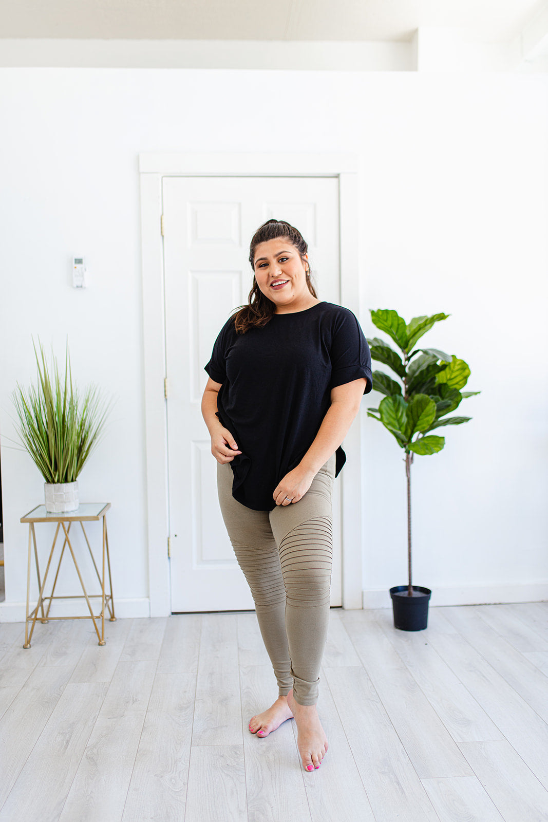 Mood Motto Leggings In KHAKI***