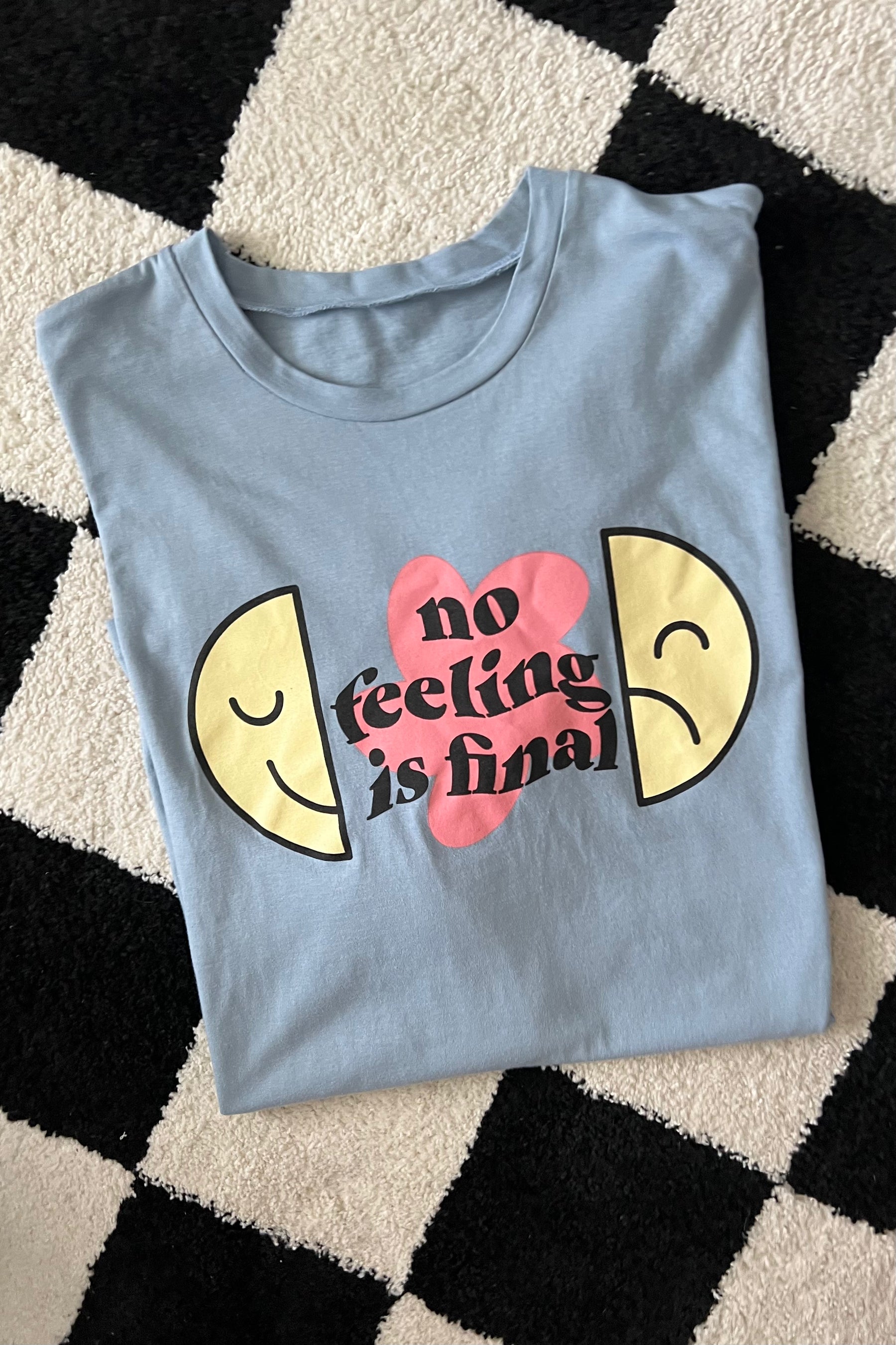 TABY ORIGINAL: No Feeling Is Final Boxy Tee In CREAMY BLUE***