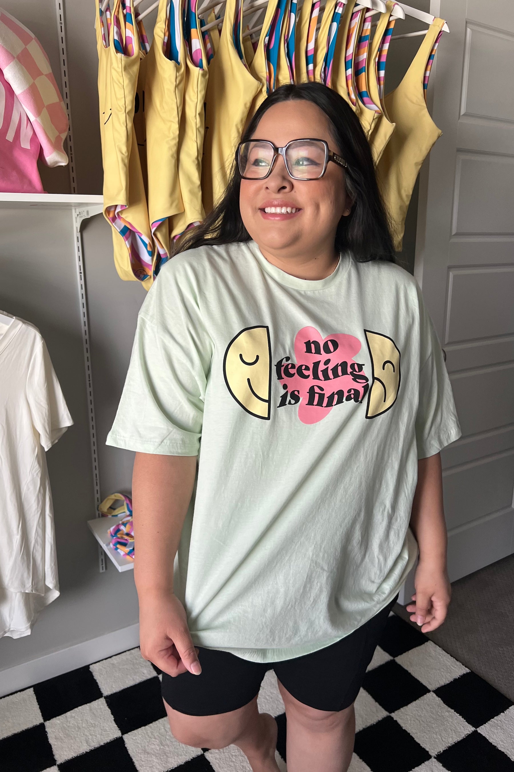 TABY ORIGINAL: No Feeling Is Final Boxy Tee In CREAMY MINT***