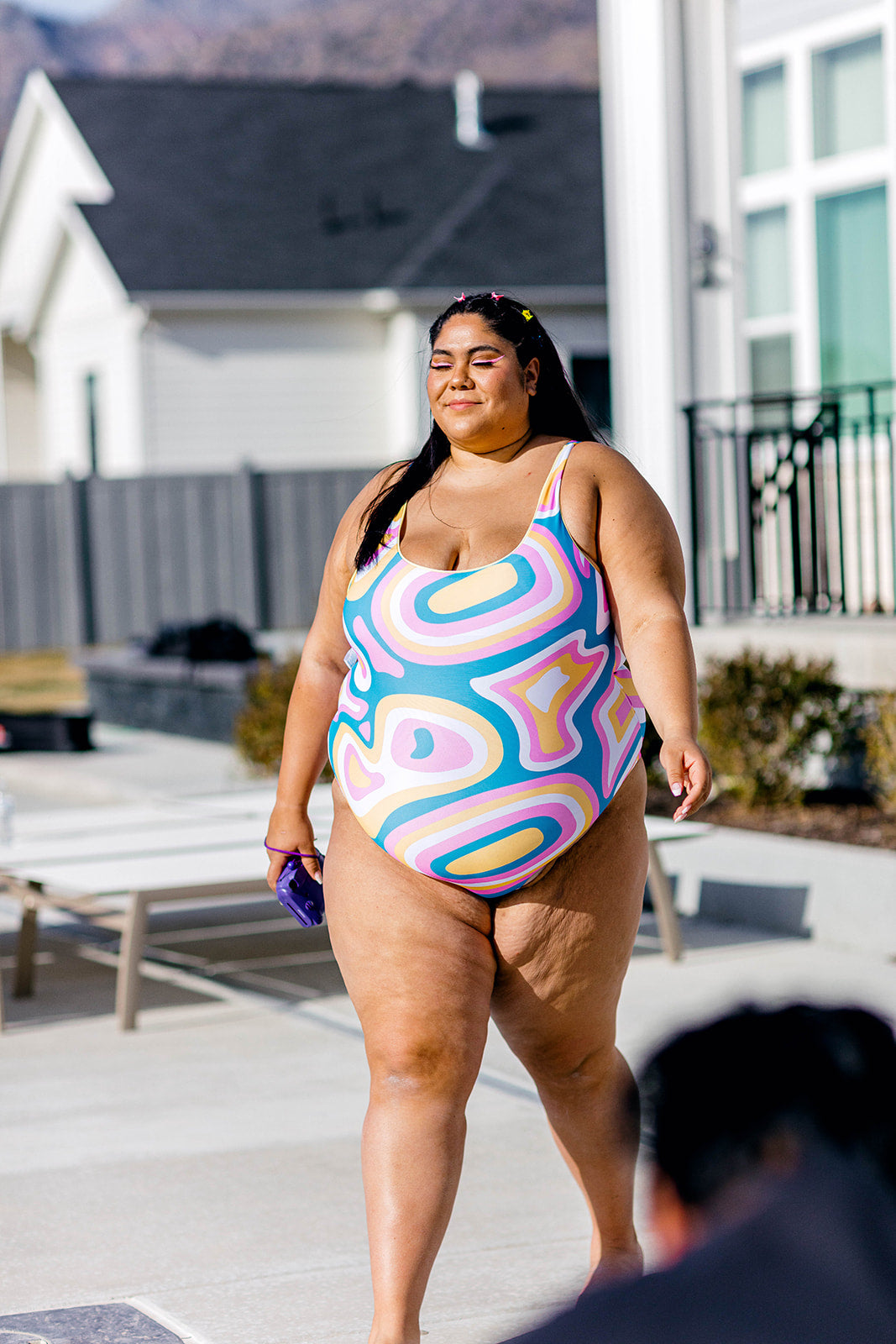 TABY ORIGINAL DESIGN: Catch You On The Flip Side REVERSIBLE SWIM IN SIZES XS-5X***