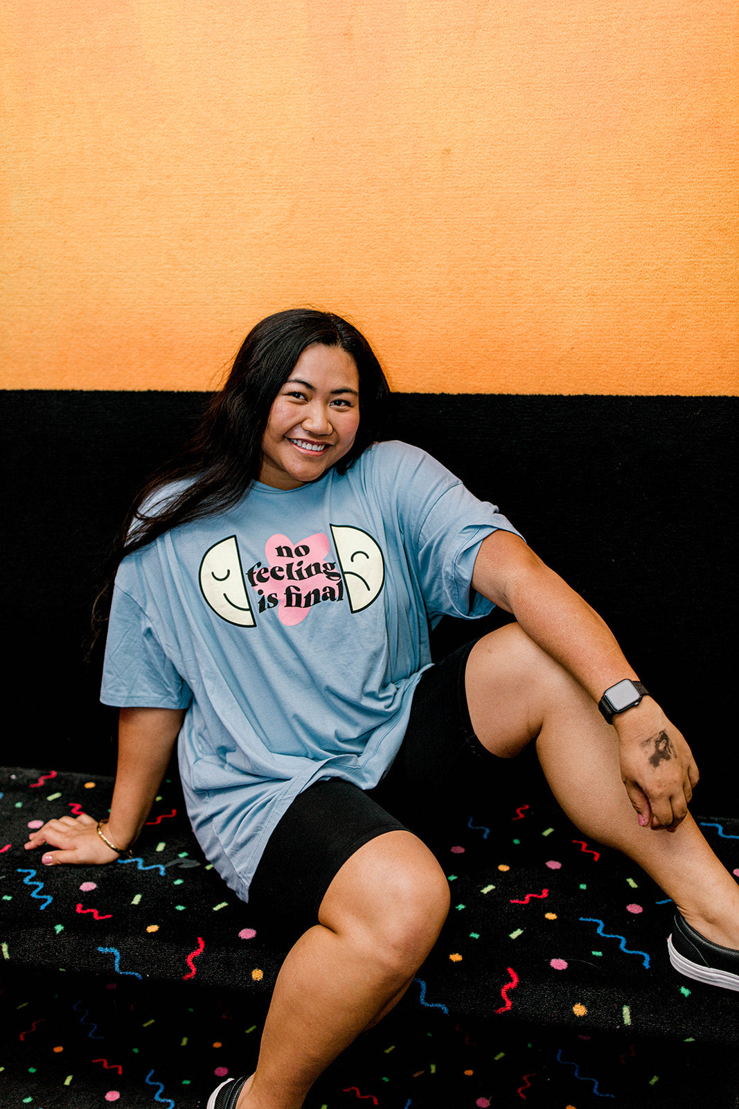 TABY ORIGINAL: No Feeling Is Final Boxy Tee In CREAMY BLUE***