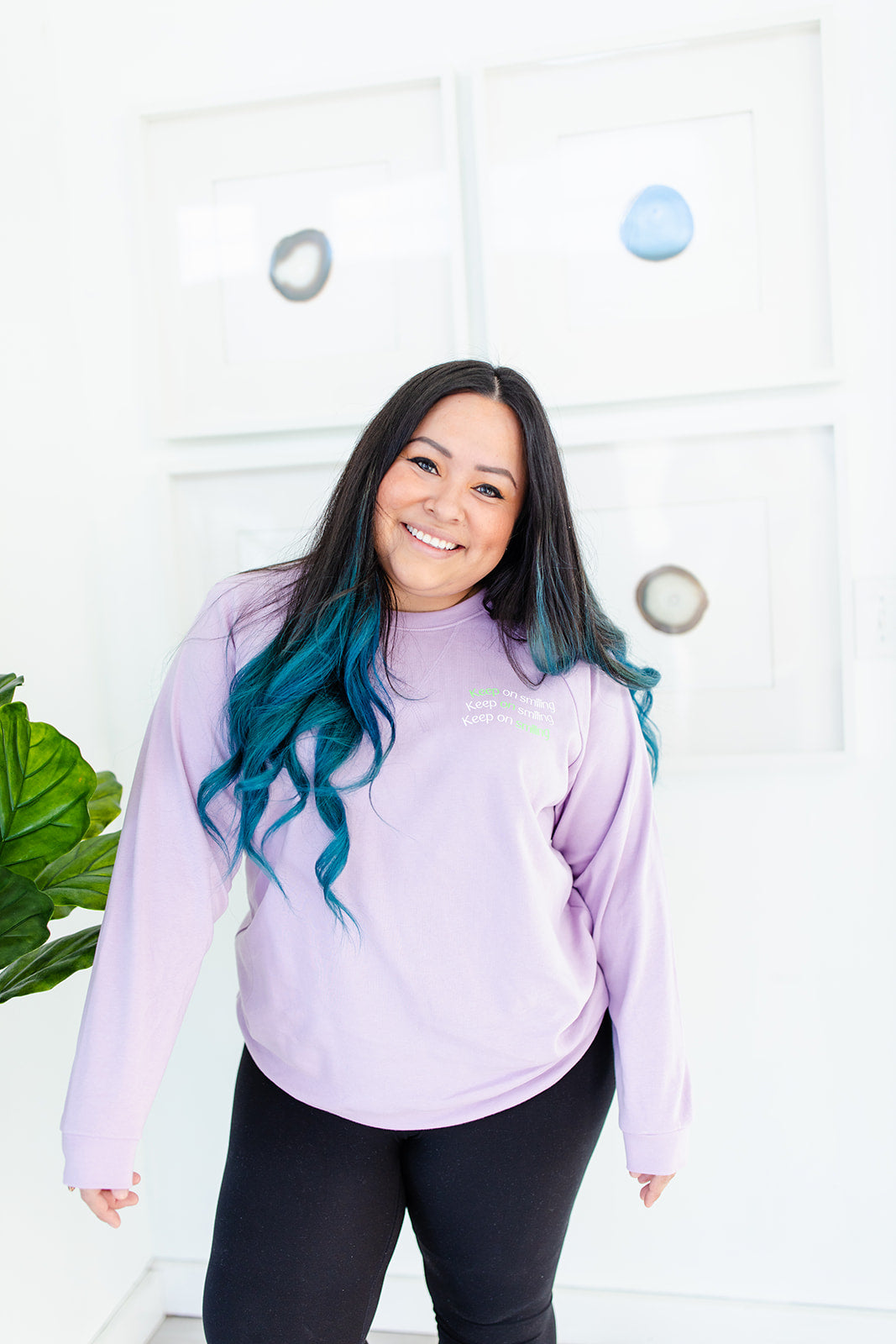 TABY ORIGINAL DESIGN: Keep On Smiling Pullover In LILAC** RESTOCKED***