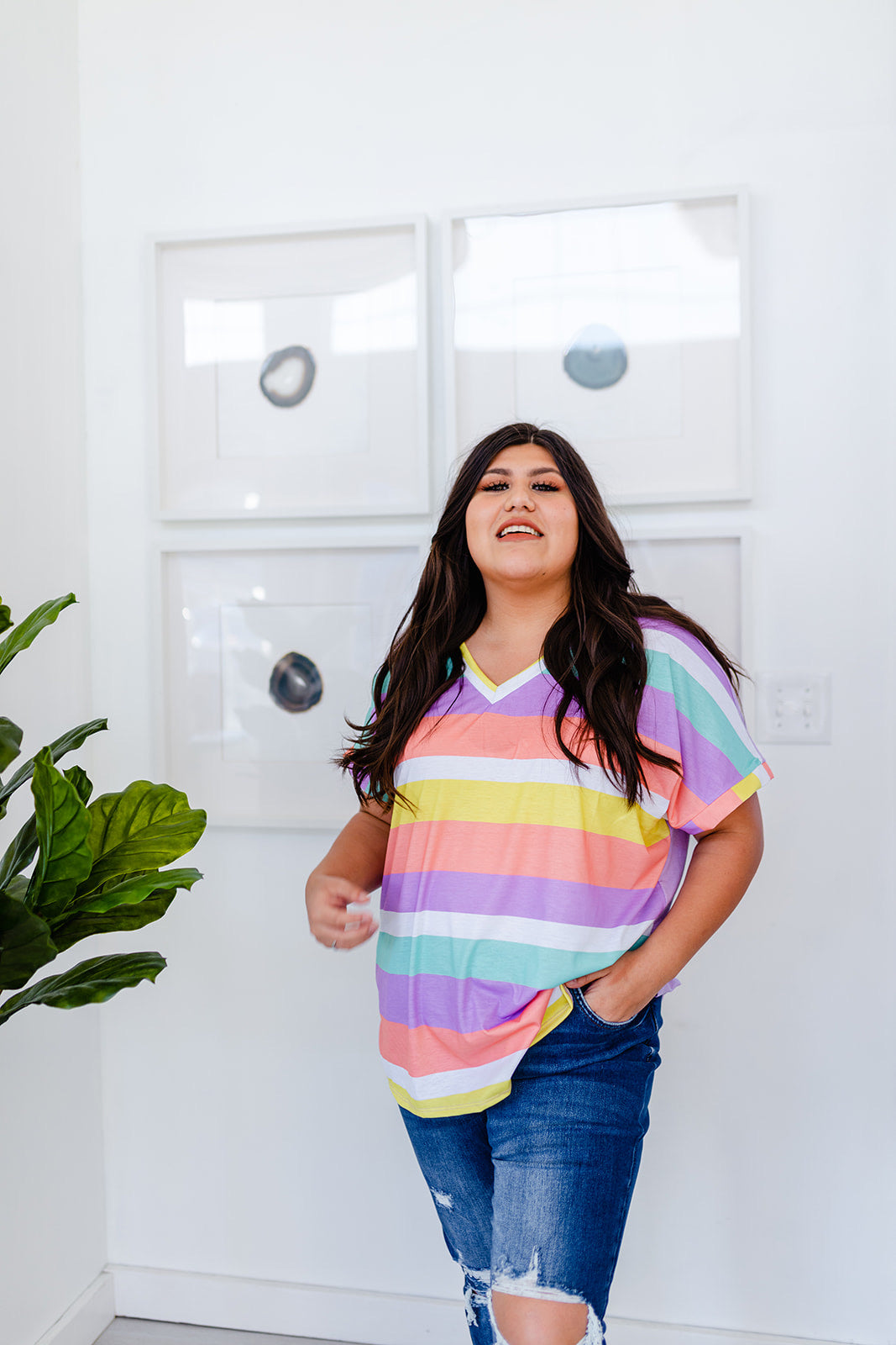 Sun Burst Striped Tee Bernie's Pick***