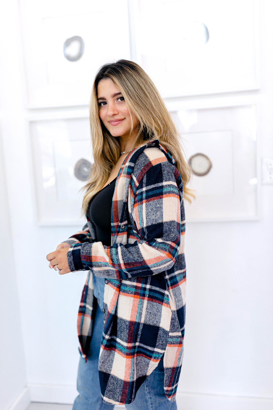 Vagabond Plaid Jacket In TAUPE*** RESTOCKED*** AVAILABLE IN SIZES SMALL-3X!!***