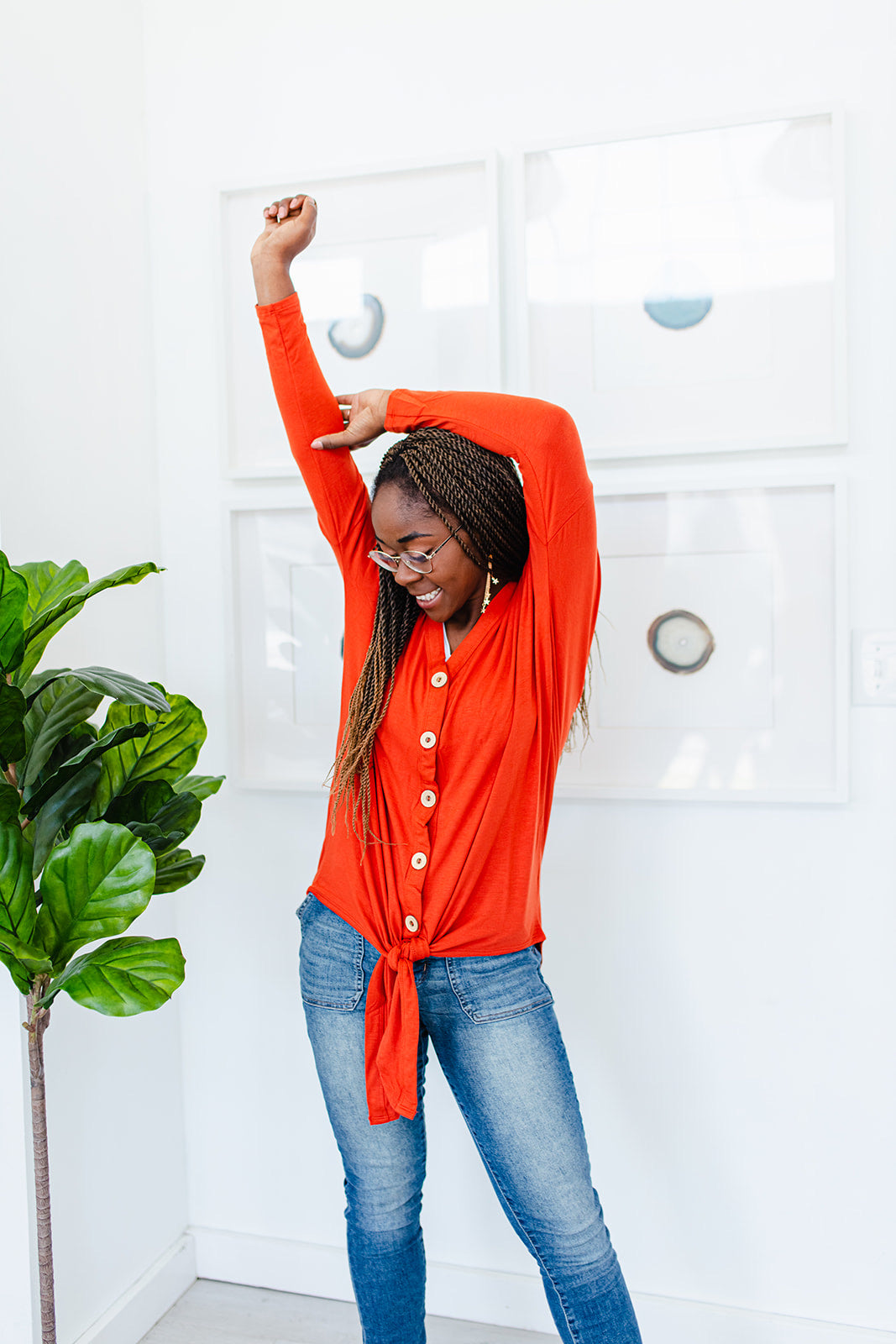 Emma Button Down Tie Tee