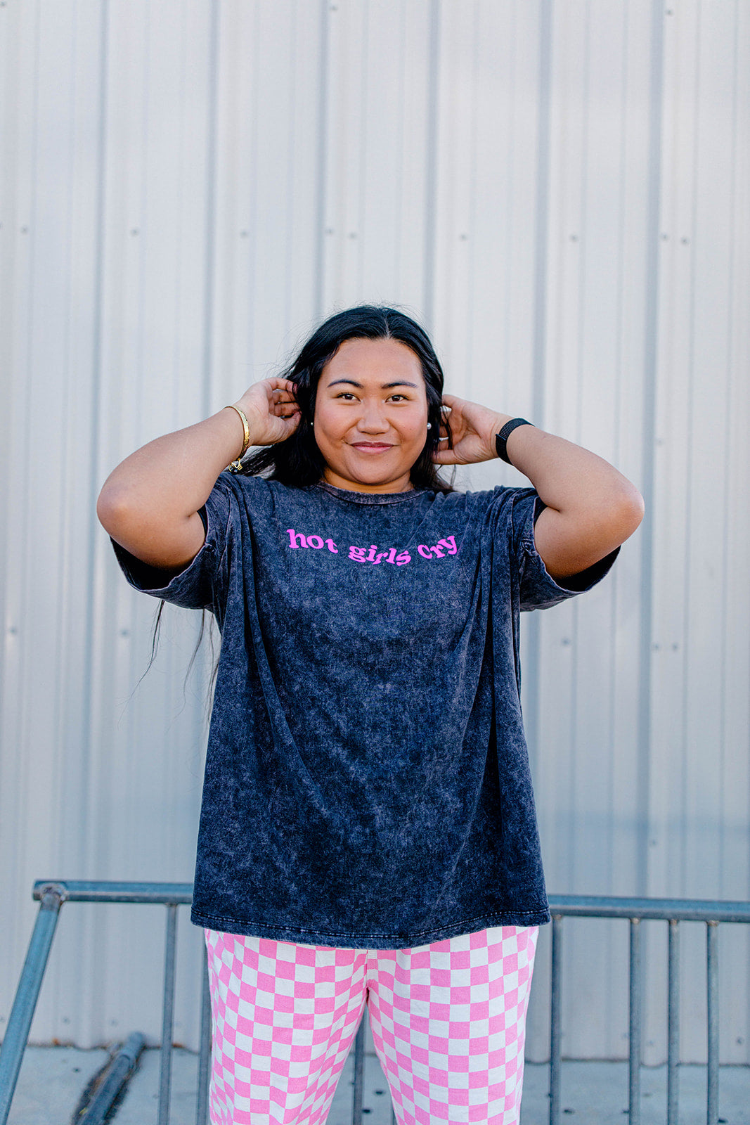 TABY ORIGINAL: Hot Girls Cry Boxy Tee In CHARCOAL** PUFF***