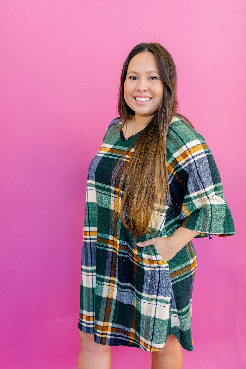 Turning Heads Plaid Dress TABY'S PICK***