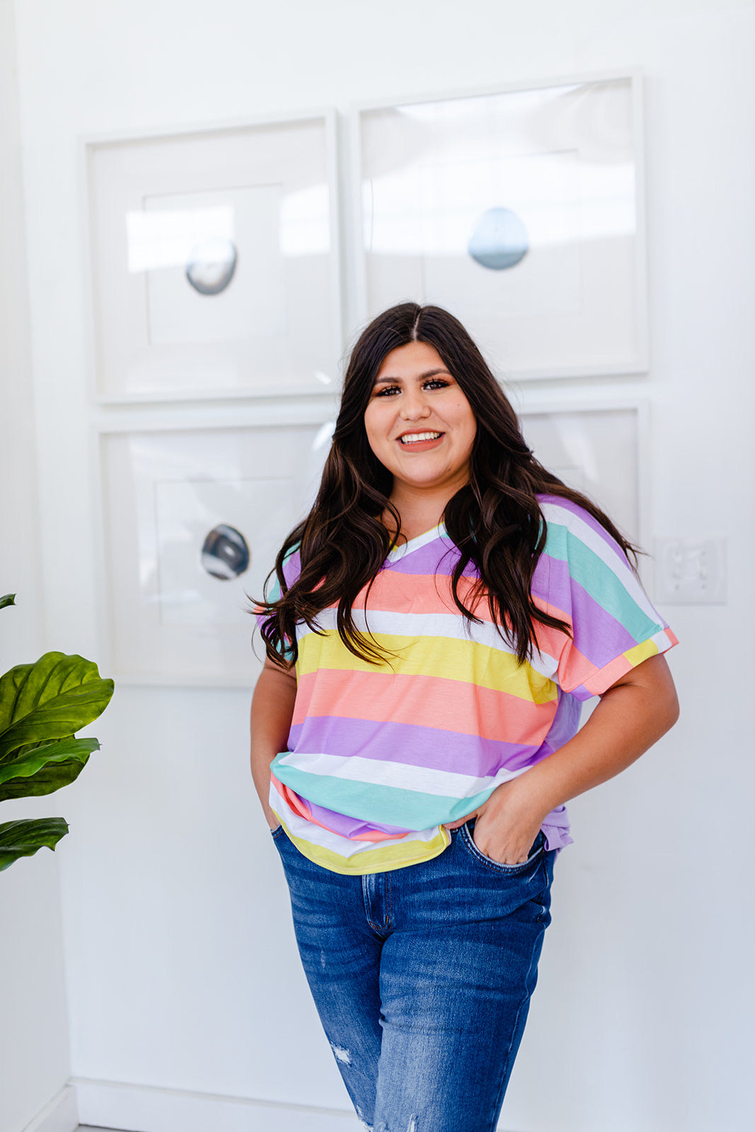 Sun Burst Striped Tee Bernie's Pick***