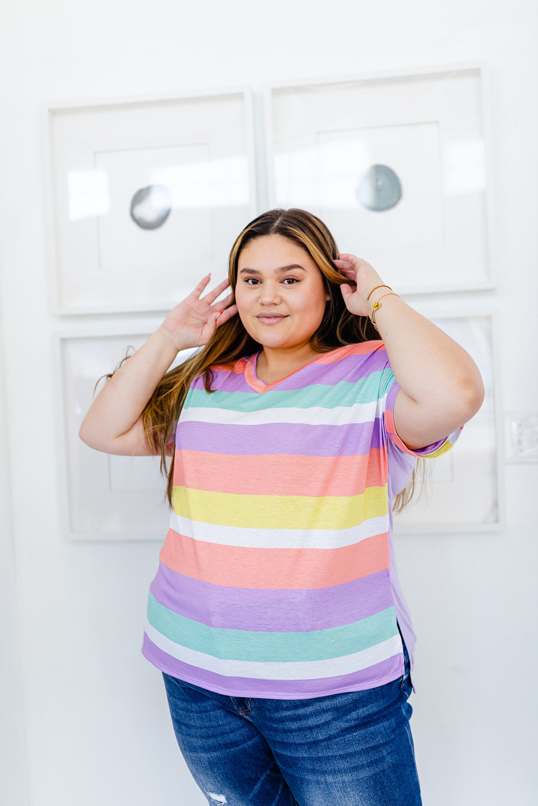 Sun Burst Striped Tee Bernie's Pick***