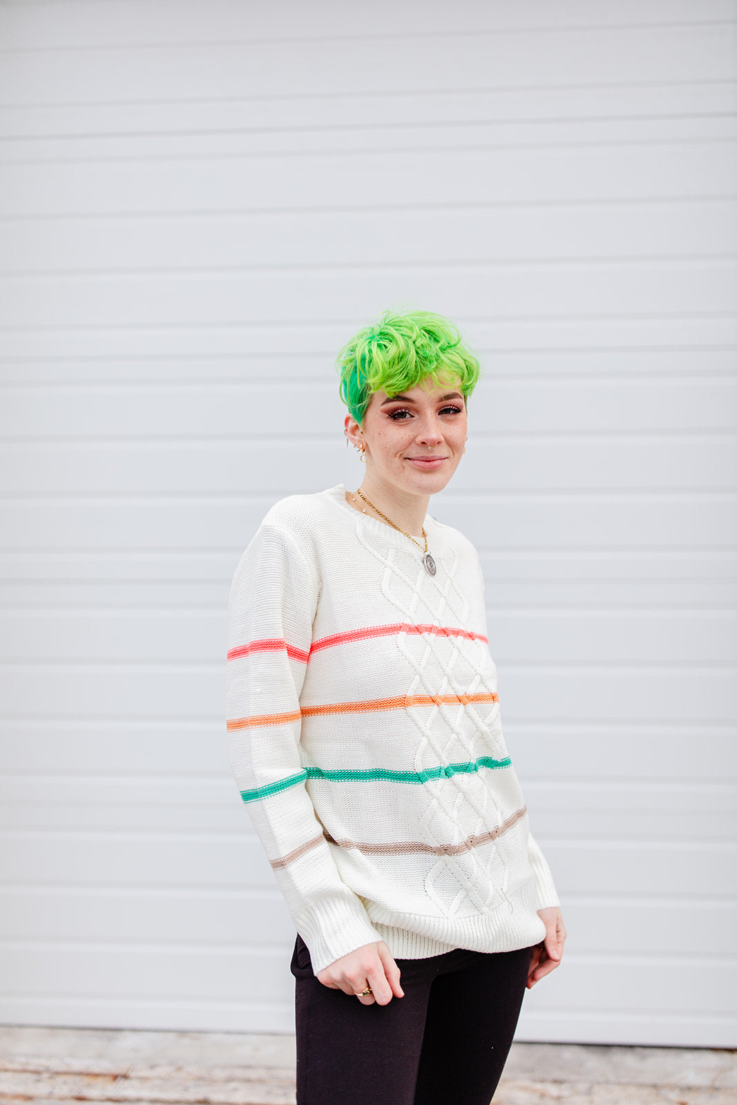 I Love Me Striped Sweater