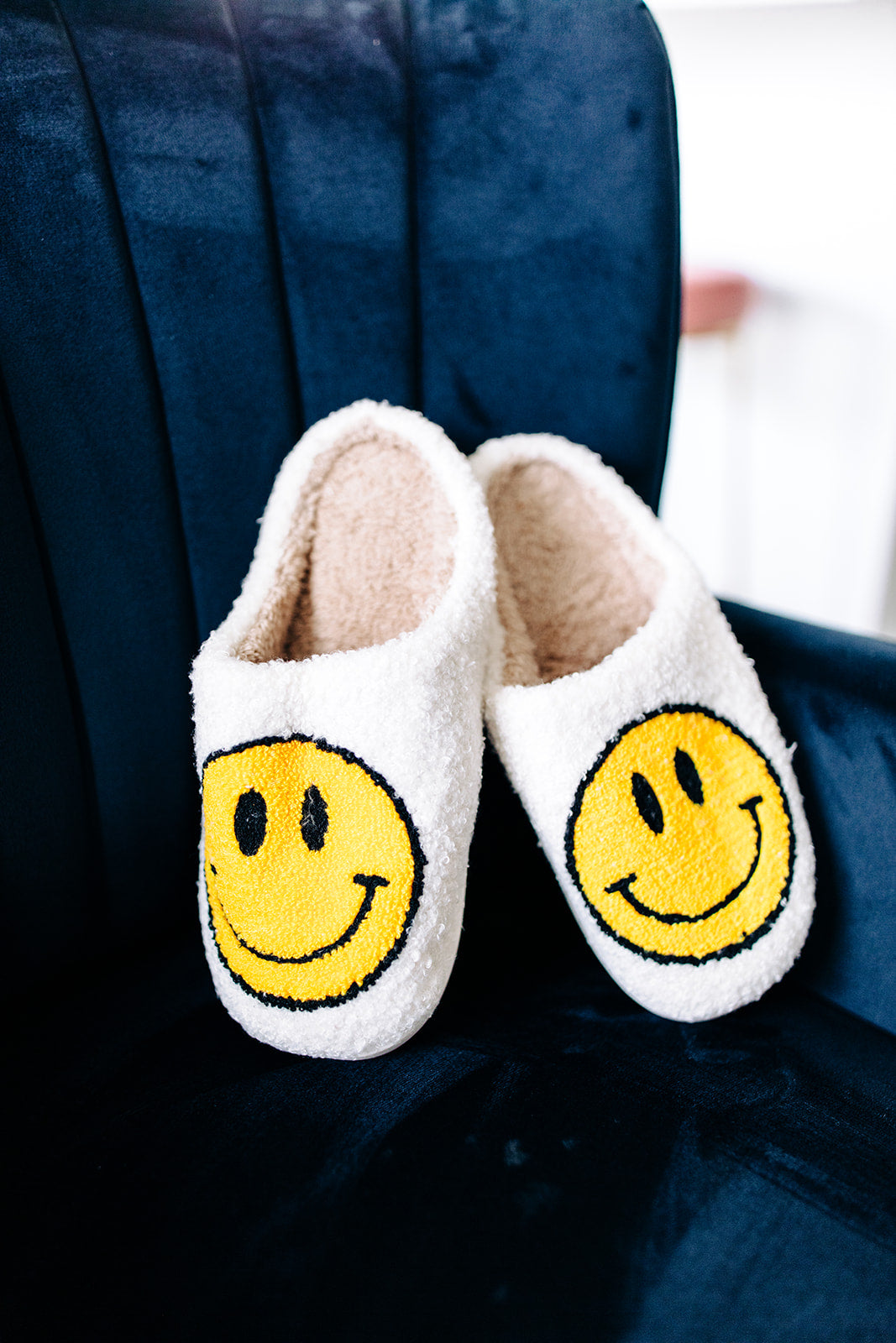 Smile More, Worry Less Slippers In WHITE***