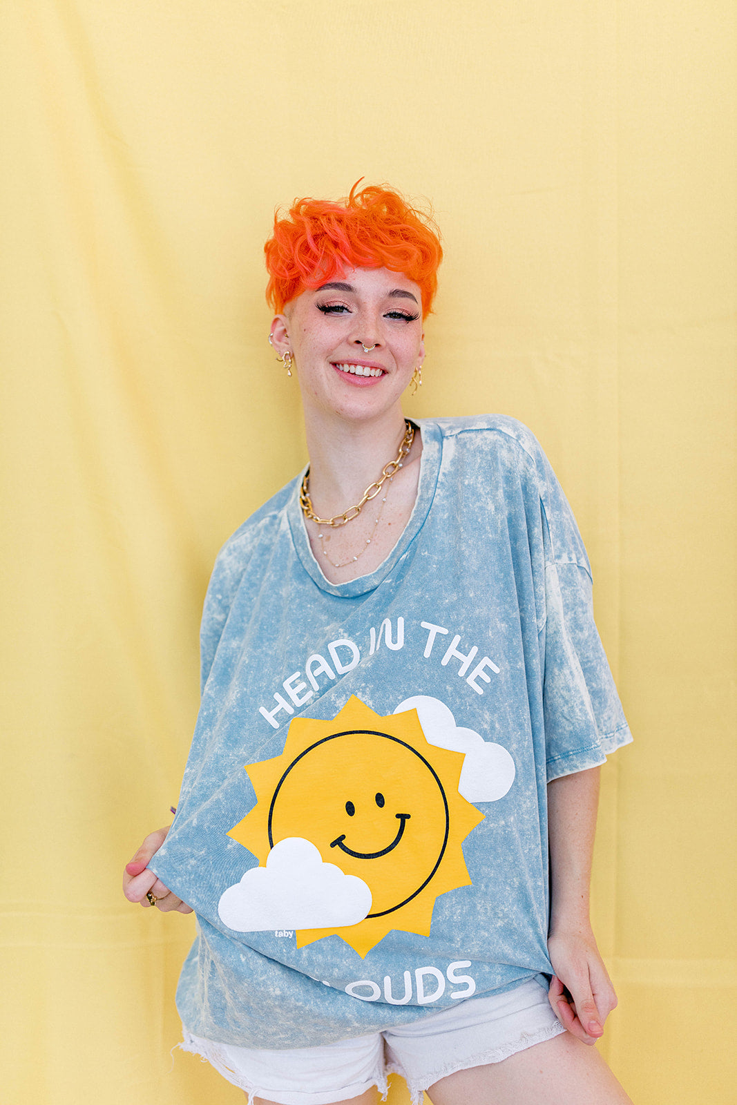 TABY ORIGINAL: Head In The Clouds Top In ICE ACID WASH+EXTREME PUFF***