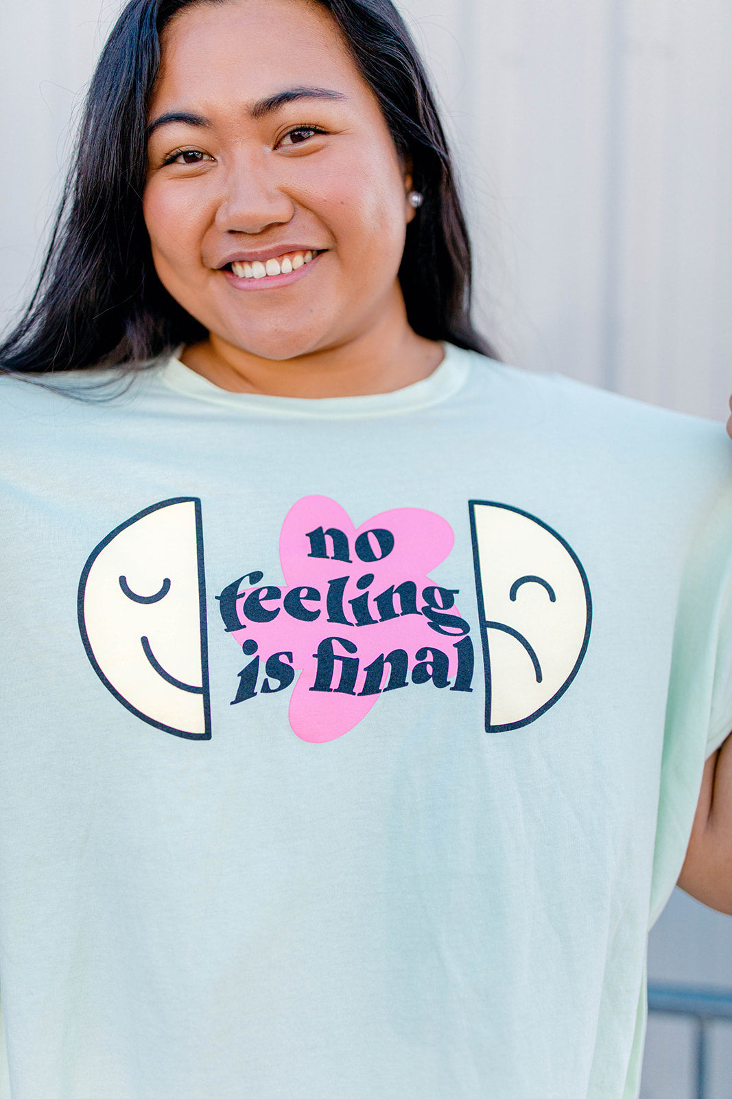 TABY ORIGINAL: No Feeling Is Final Boxy Tee In CREAMY MINT***