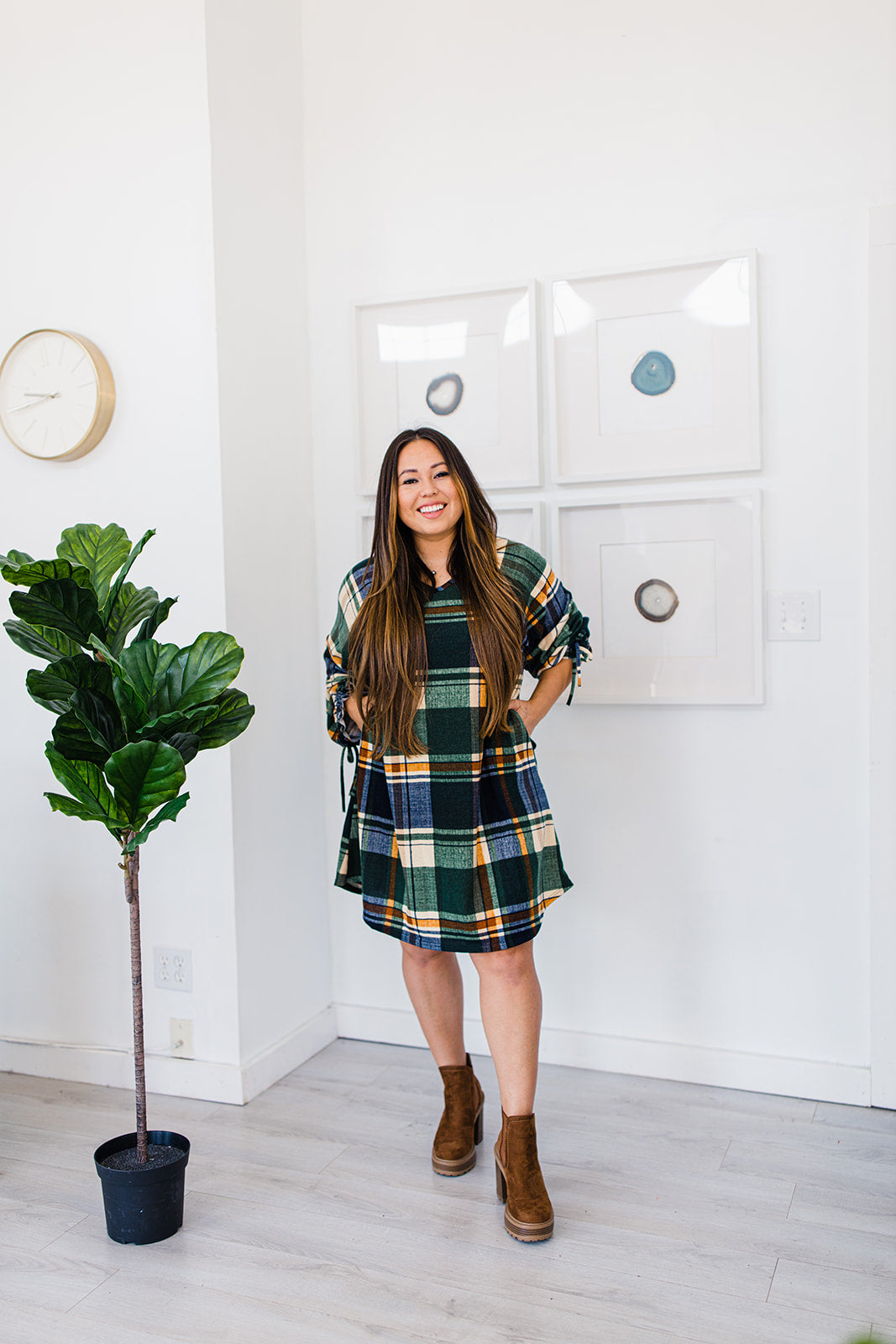 Turning Heads Plaid Dress TABY'S PICK***