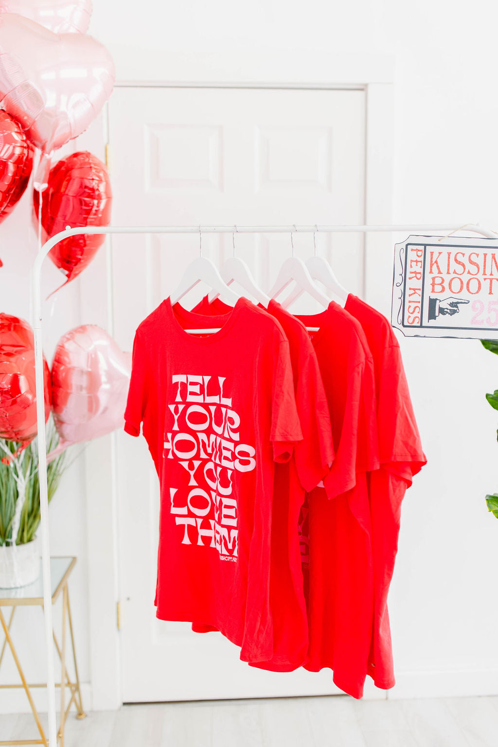 TABY ORIGINAL: Tell Your Homies You Love Them RELAXED Tee In RED***