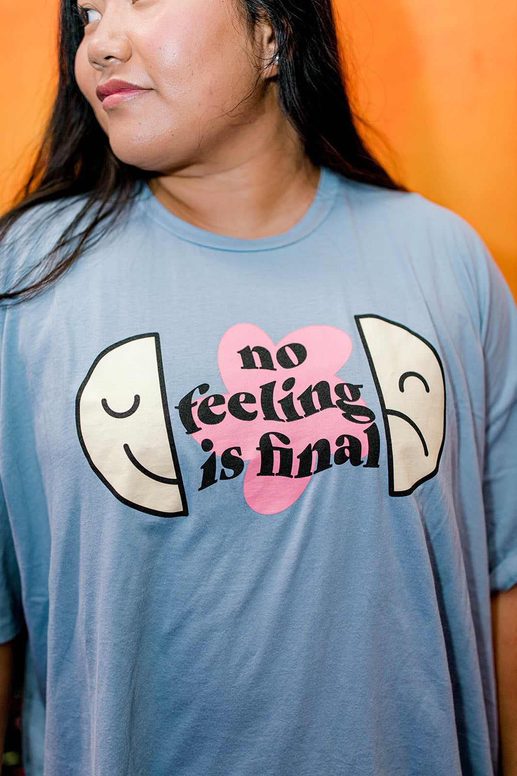 TABY ORIGINAL: No Feeling Is Final Boxy Tee In CREAMY BLUE***