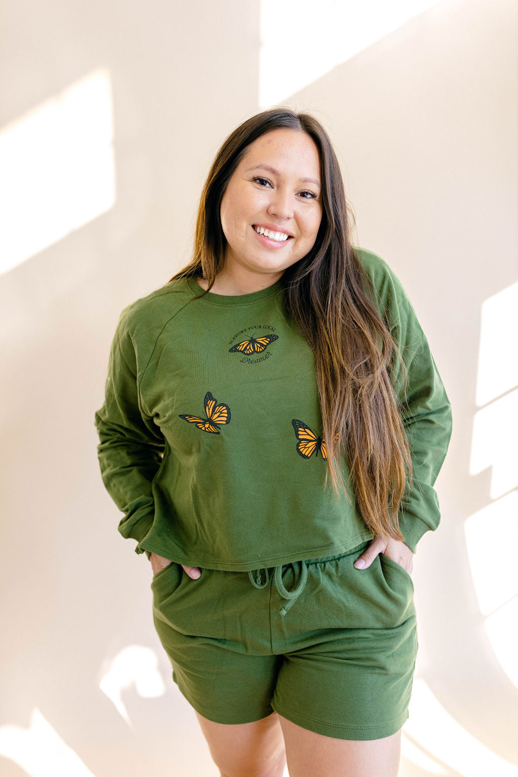 TABY ORIGINAL DESIGN: Living The Dream Matching Set In OLIVE***