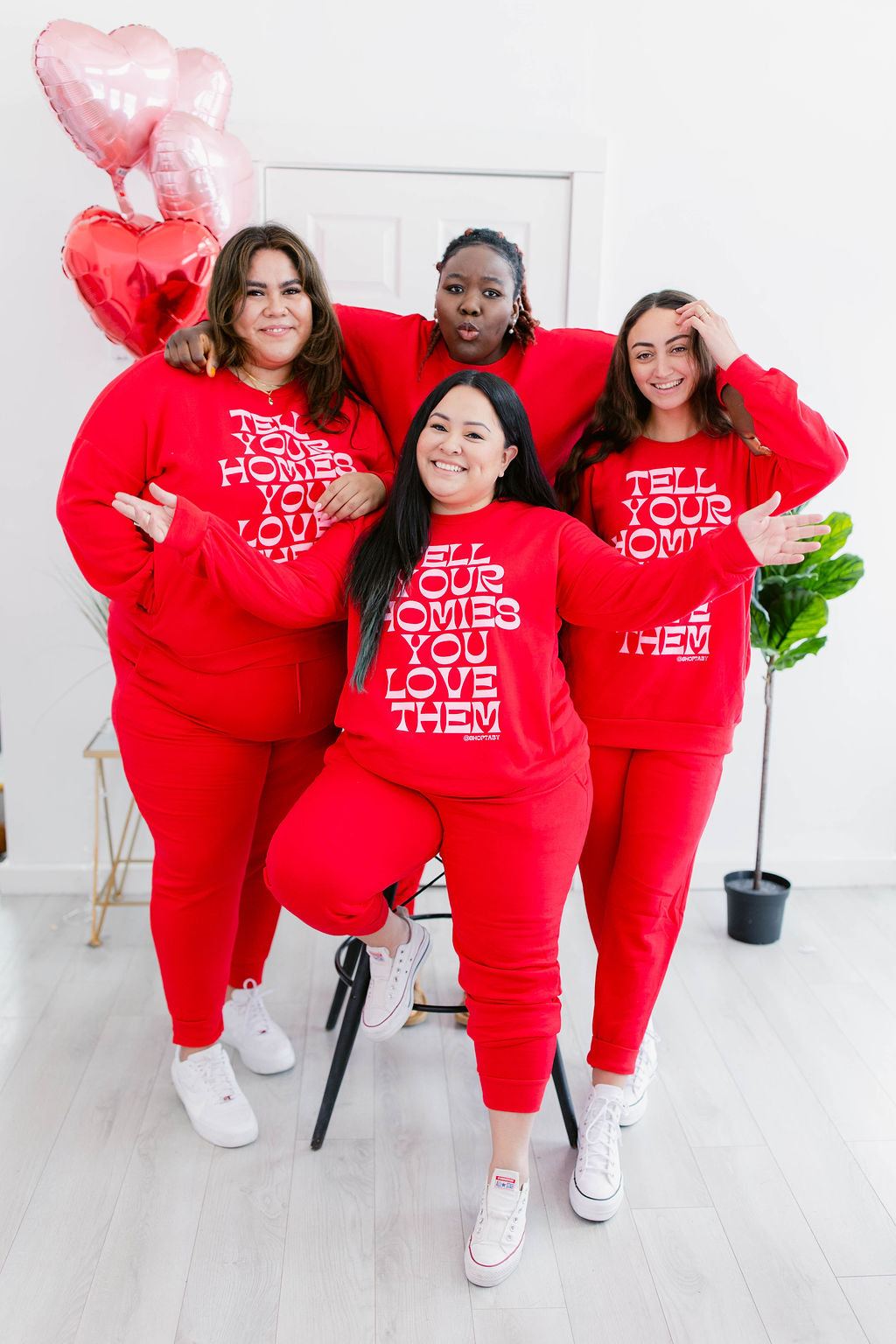 TABY ORIGINAL DESIGN: Tell Your Homies You Love Them Set in RED*** PUFF***& ULTRA SOFT***