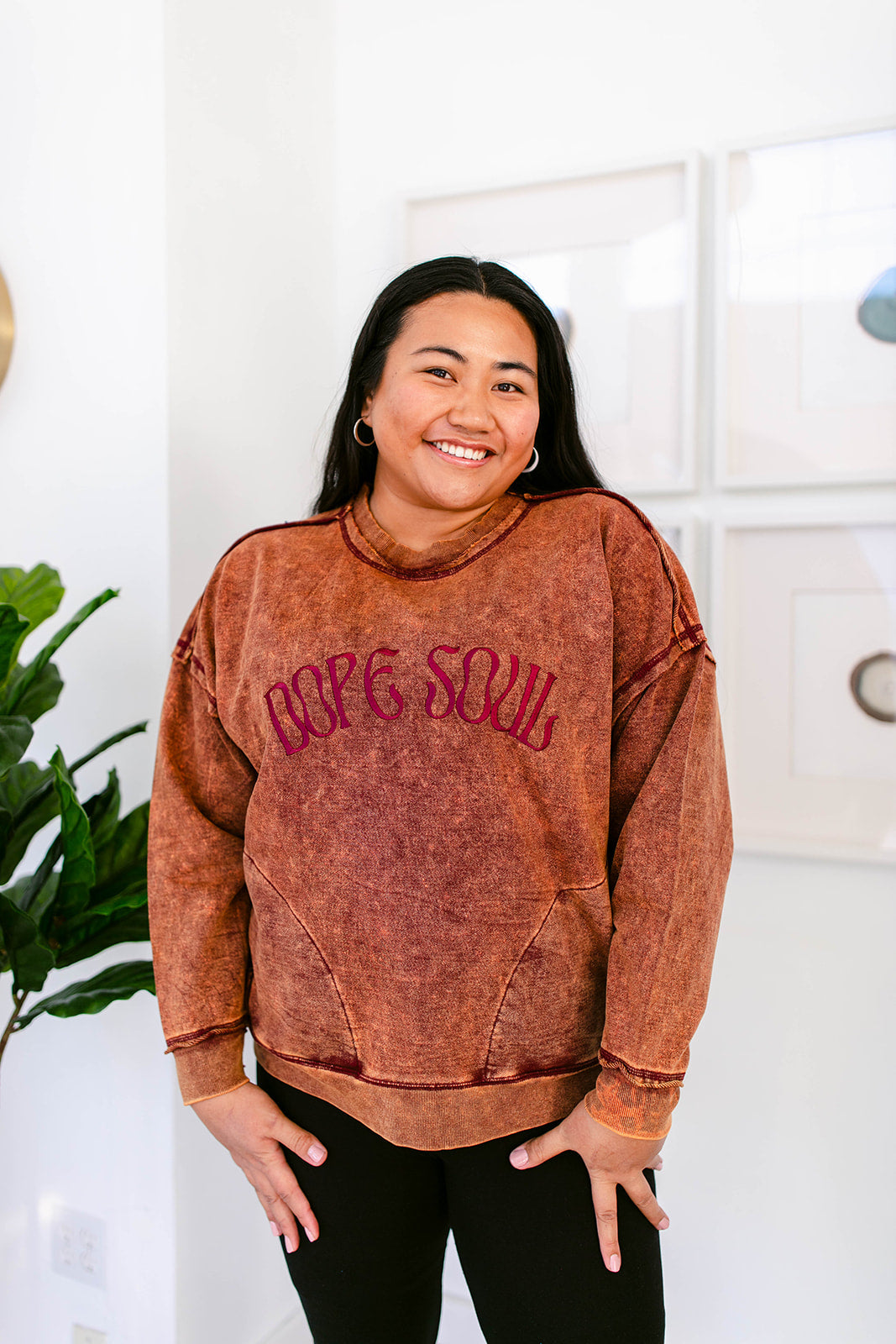 TABY ORIGINAL DESIGN: Dope Soul Acid Wash Pullover EMBROIDERED***