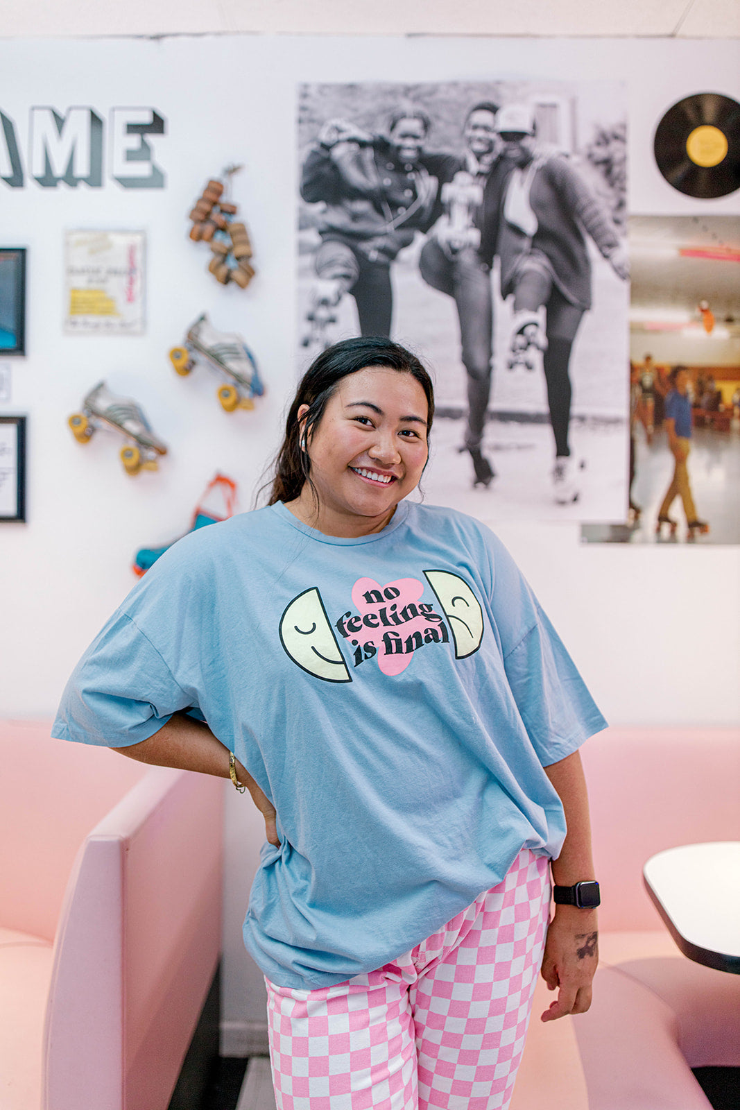 TABY ORIGINAL: No Feeling Is Final Boxy Tee In CREAMY BLUE***