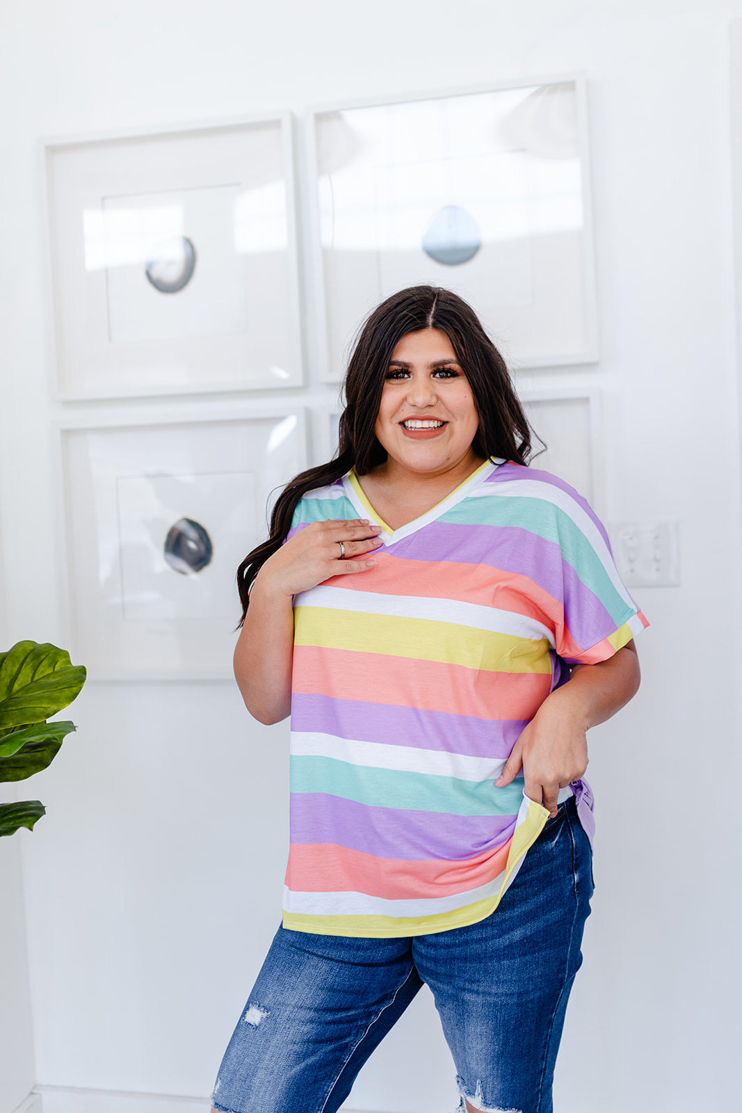 Sun Burst Striped Tee Bernie's Pick***