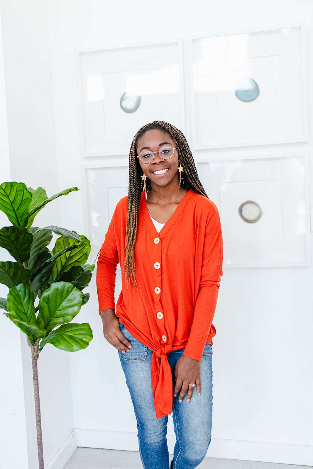 Emma Button Down Tie Tee