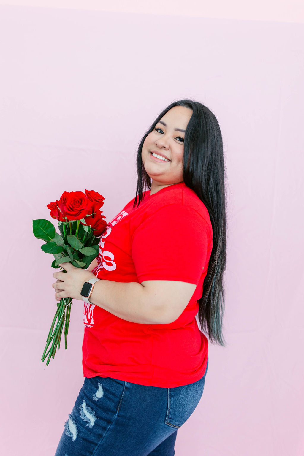 TABY ORIGINAL: Tell Your Homies You Love Them RELAXED Tee In RED***