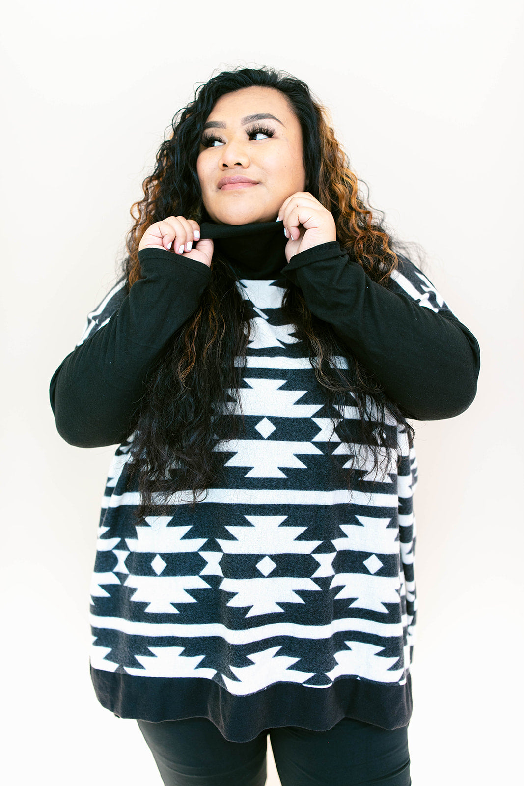 Jade Funnel Neck Sweater Top no