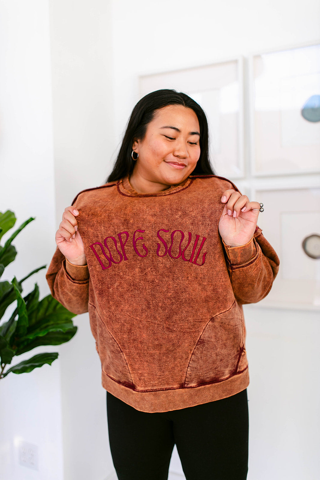TABY ORIGINAL DESIGN: Dope Soul Acid Wash Pullover EMBROIDERED***