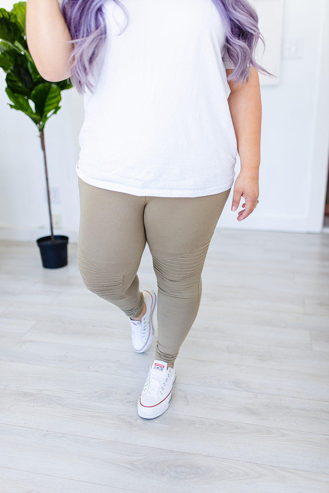 Mood Motto Leggings In KHAKI***