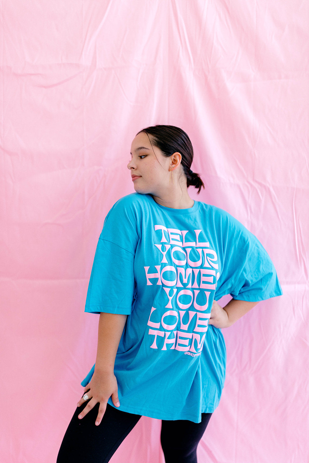 TABY ORIGINAL: Tell Your Homies You Love Them Boxy Tee EXTREME PUFF*** IN SKY BLUE*** RESTOCKED***