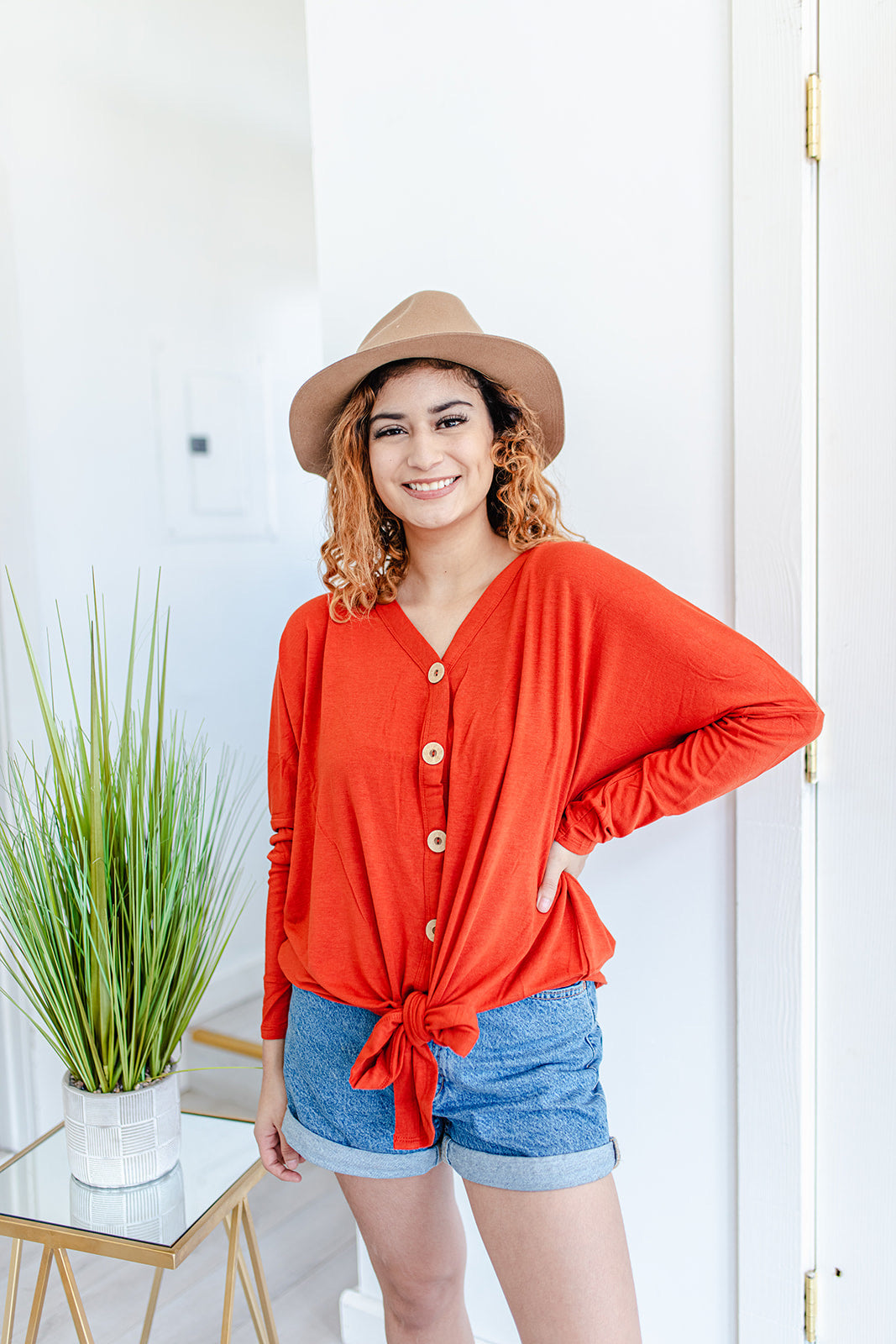 Emma Button Down Tie Tee