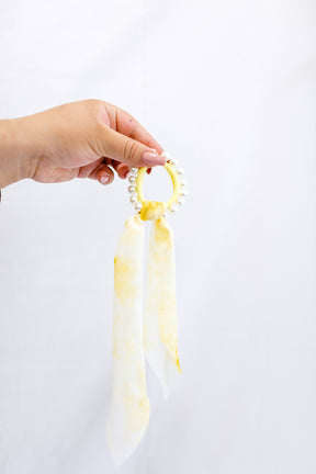 Yellow Pearl Scrunchie
