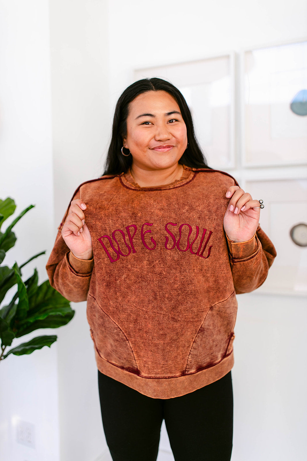 TABY ORIGINAL DESIGN: Dope Soul Acid Wash Pullover EMBROIDERED***