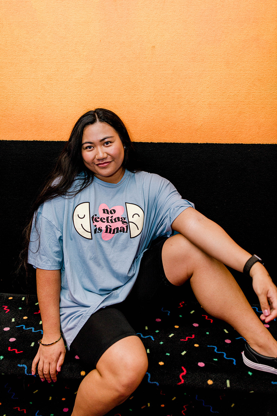 TABY ORIGINAL: No Feeling Is Final Boxy Tee In CREAMY BLUE***