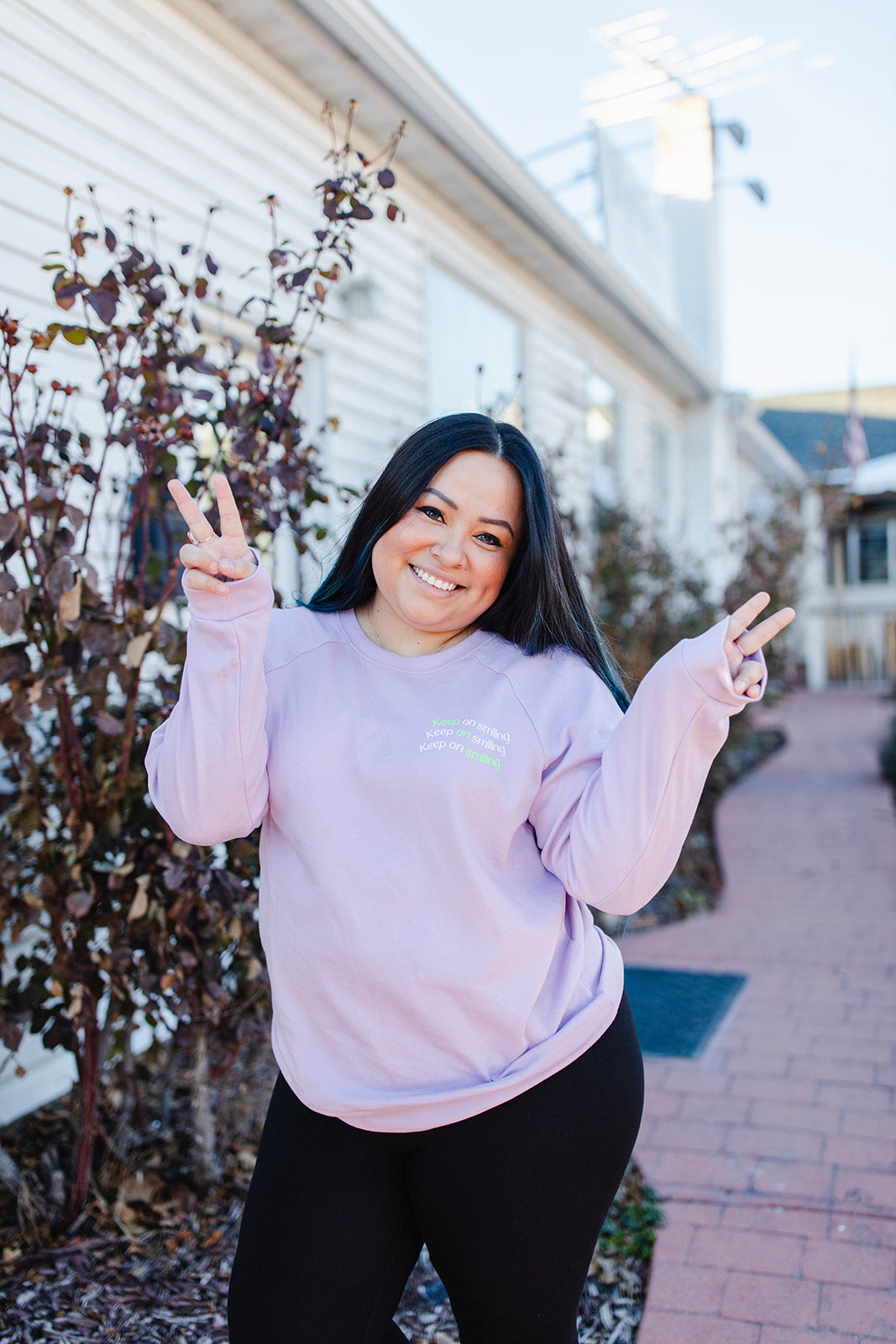 TABY ORIGINAL DESIGN: Keep On Smiling Pullover In LILAC** RESTOCKED***