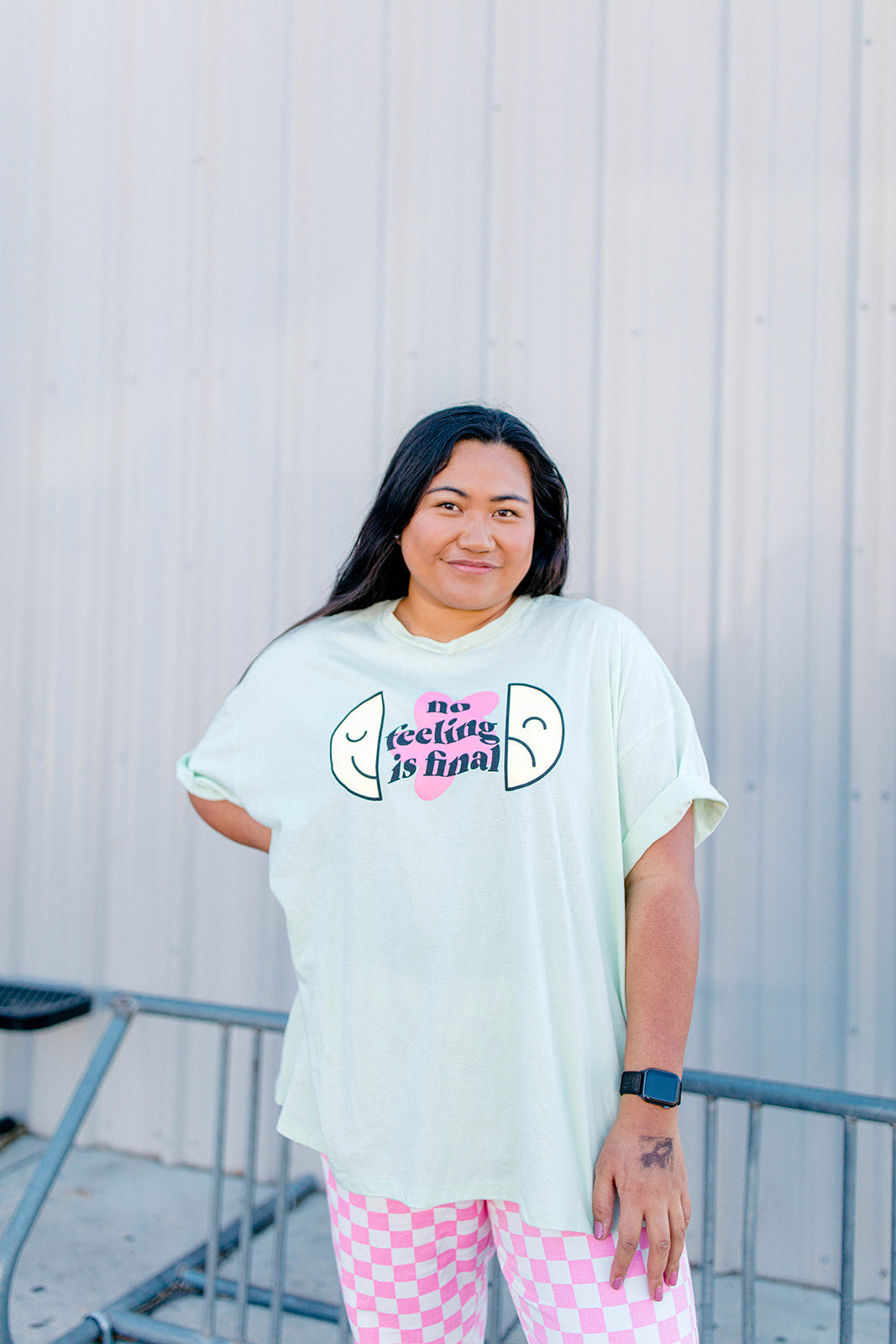 TABY ORIGINAL: No Feeling Is Final Boxy Tee In CREAMY MINT***