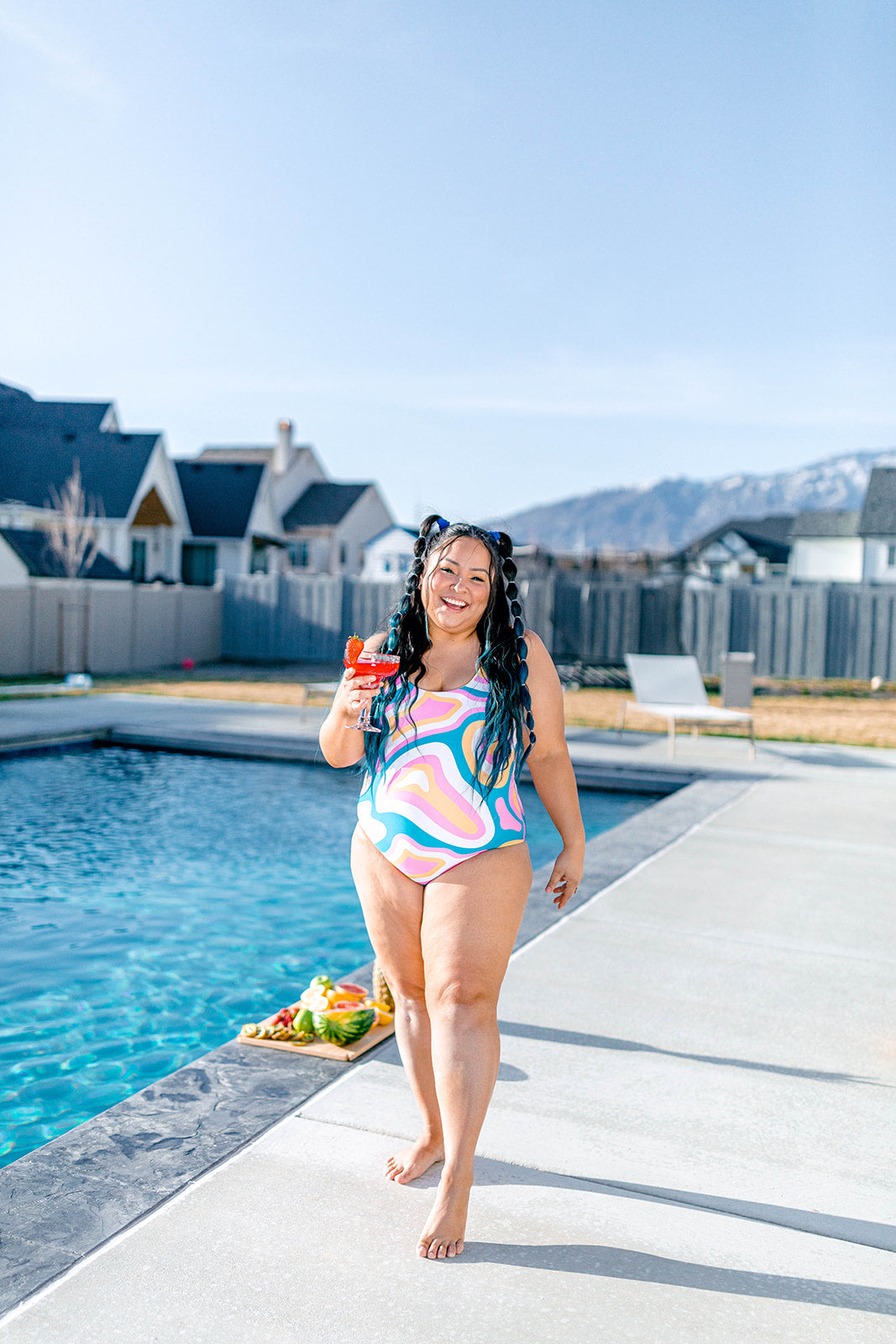 TABY ORIGINAL DESIGN: Catch You On The Flip Side REVERSIBLE SWIM IN SIZES XS-5X***