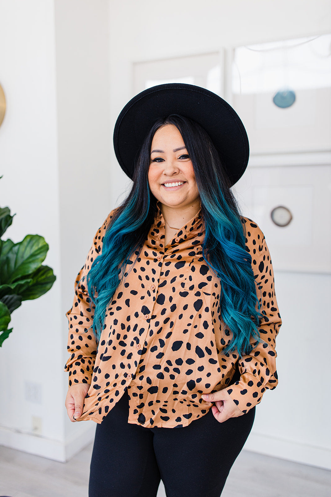 Behind The Scenes Satin Leopard Top