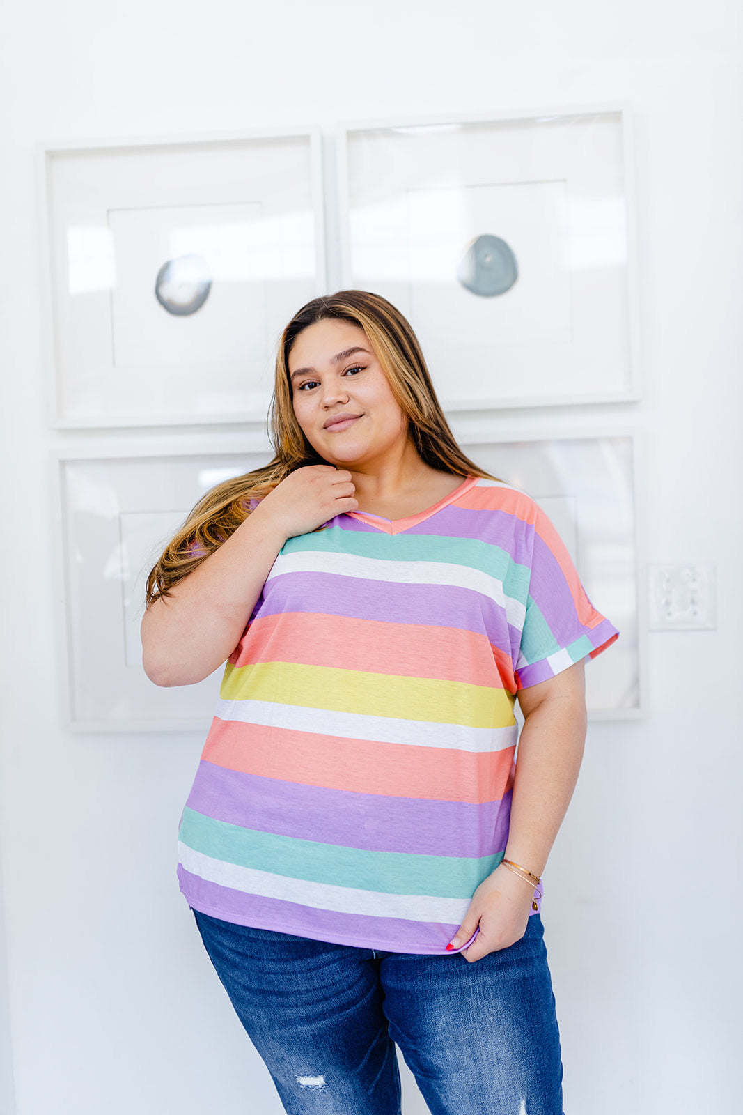 Sun Burst Striped Tee Bernie's Pick***