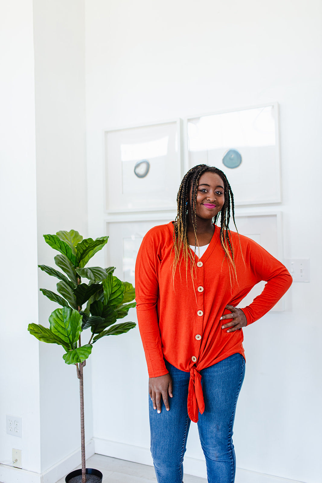 Emma Button Down Tie Tee