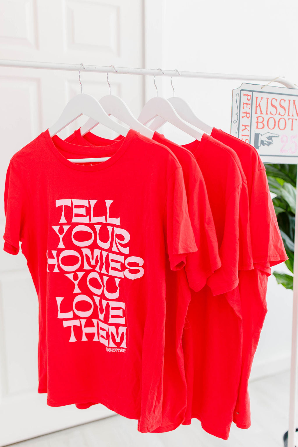 TABY ORIGINAL: Tell Your Homies You Love Them RELAXED Tee In RED***