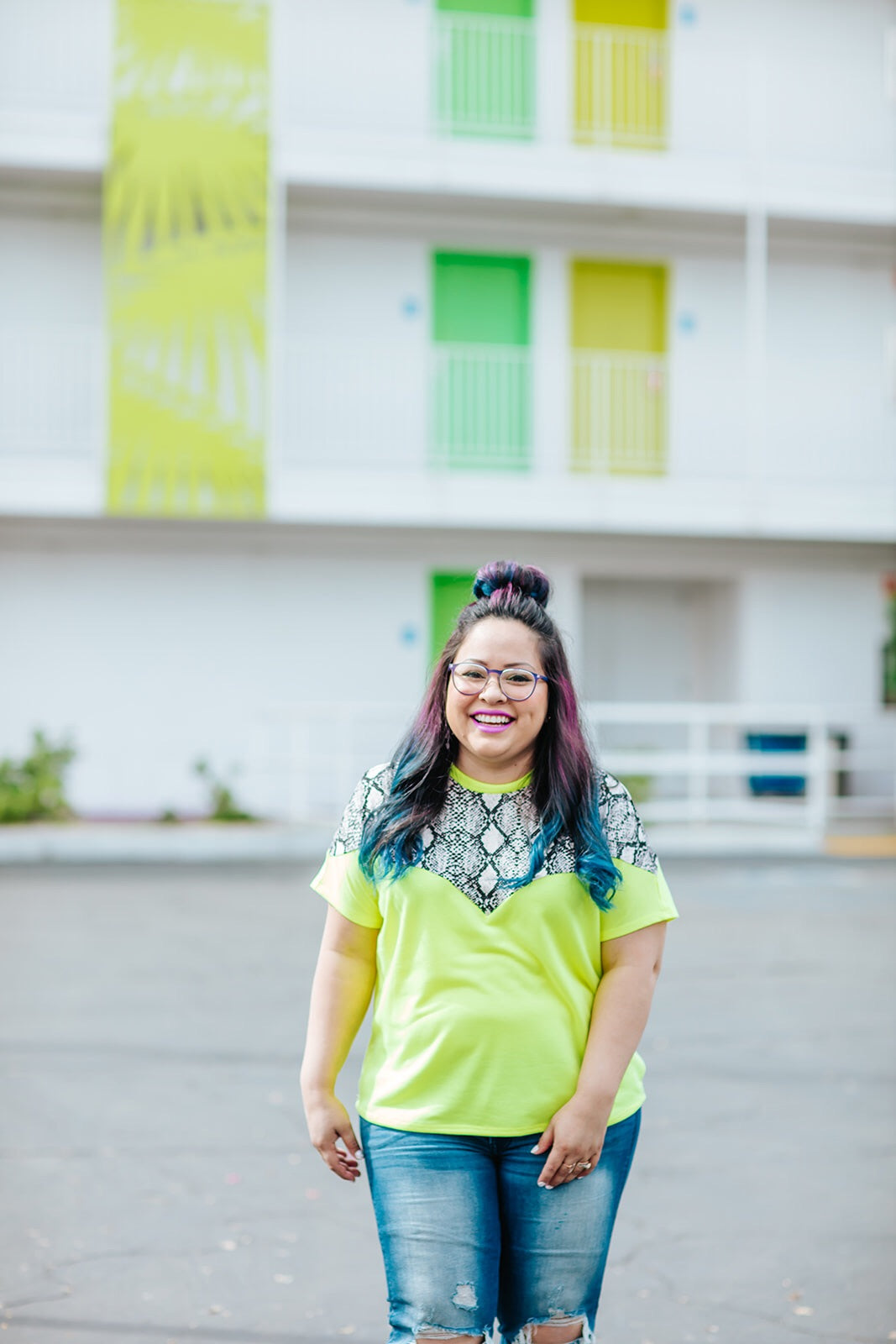 Neon Yellow Snake Yoke Tee