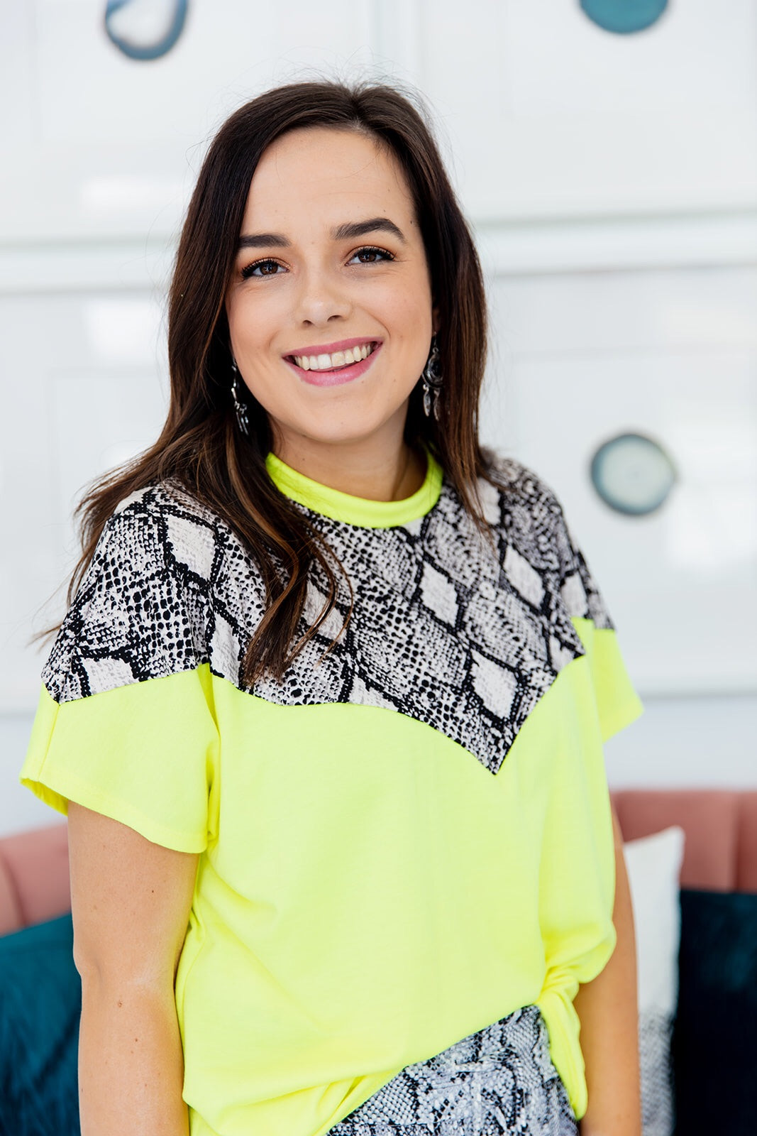 Neon Yellow Snake Yoke Tee