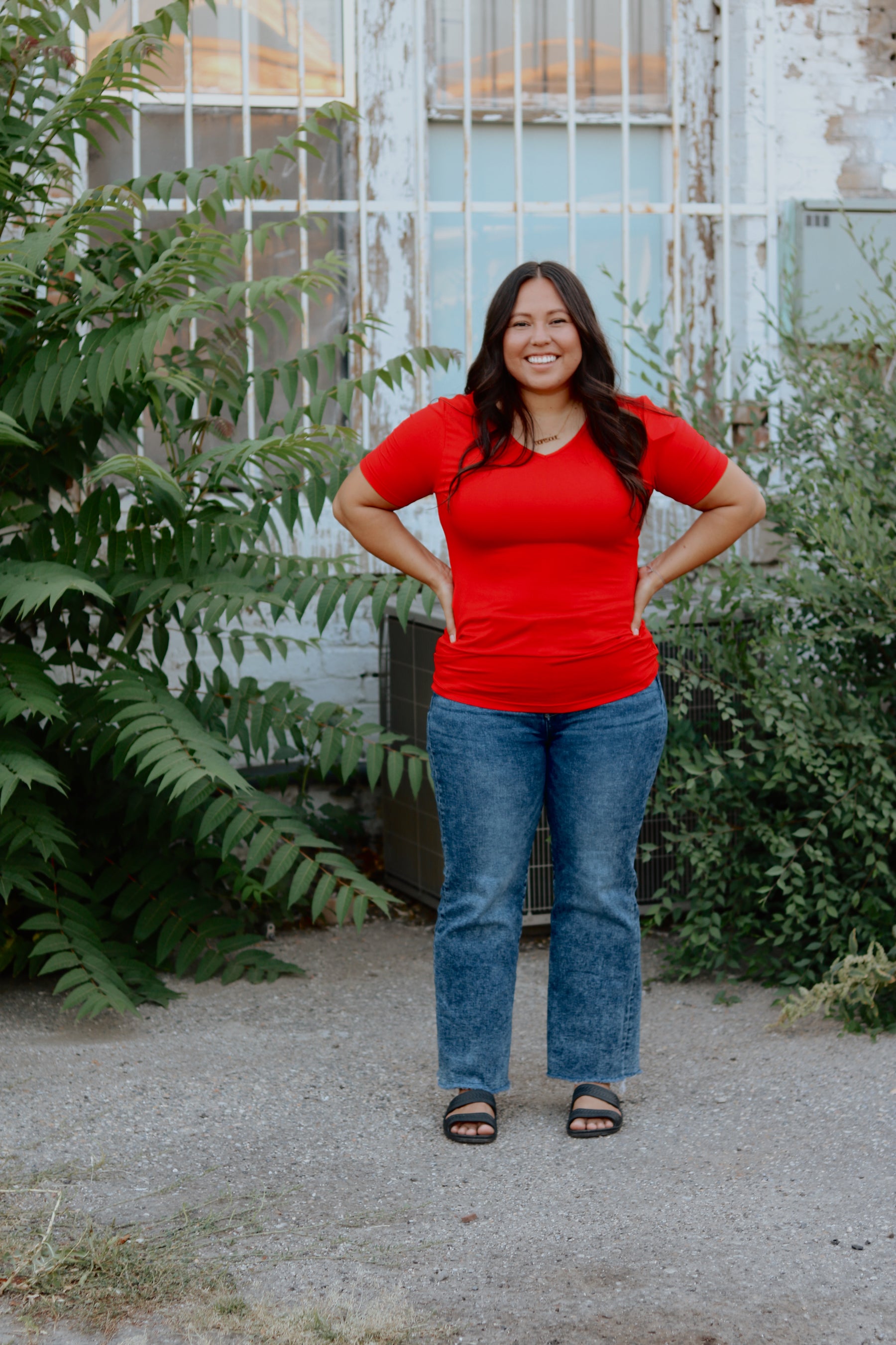 TABY ORIGINAL: Versa Tee In RED*** IN SIZES XS-5X** BUNDLE AND SAVE***