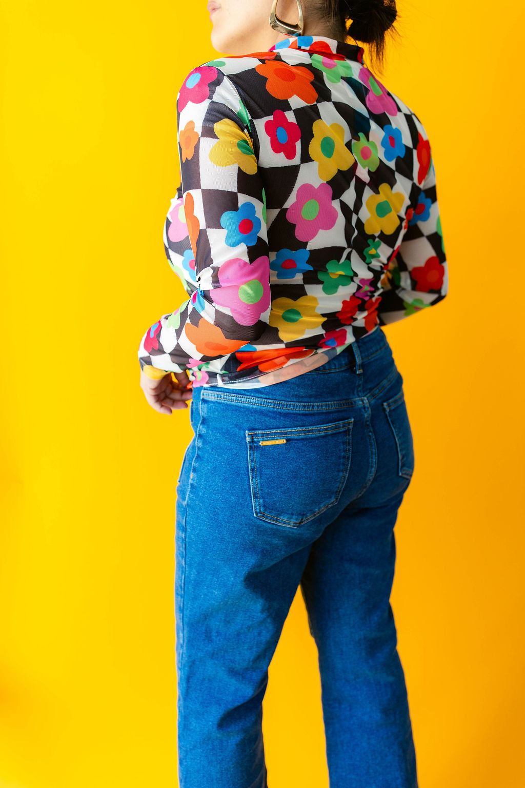 TABY ORIGINAL: In My Blooming Era Peekaboo Mesh top IN SIZES XS-5X***
