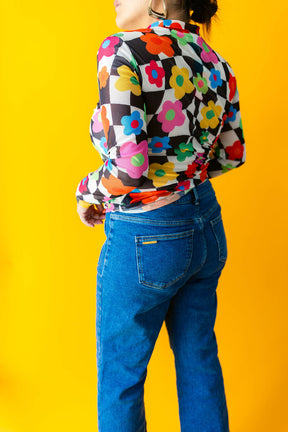 TABY ORIGINAL: In My Blooming Era Peekaboo Mesh top IN SIZES XS-5X***