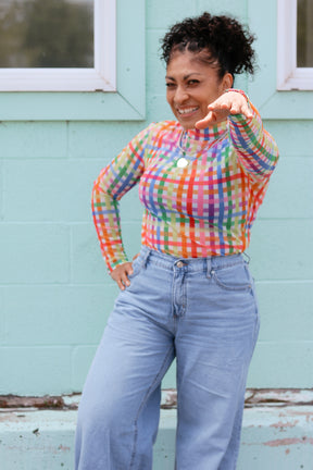 TABY ORIGINAL: Get Noticed Peekaboo Mesh top IN SIZES XS-5X***