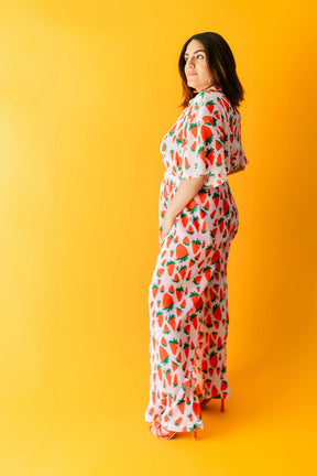 TABY ORIGINAL: Strawberry Fields Plisse Pant Set In Sizes XS-5X***
